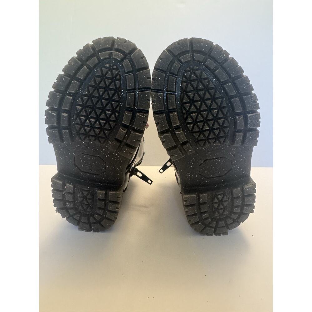 Disney Minnie Mouse Boots Toddler Girls Size 6 Black Patent Bow Zip - Picture 3 of 7